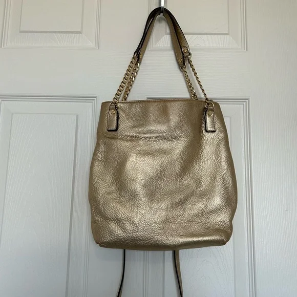 Michael Kors Gold Jet Set Chain messenger crossbody shoulder satchel - Picture 11 of 15